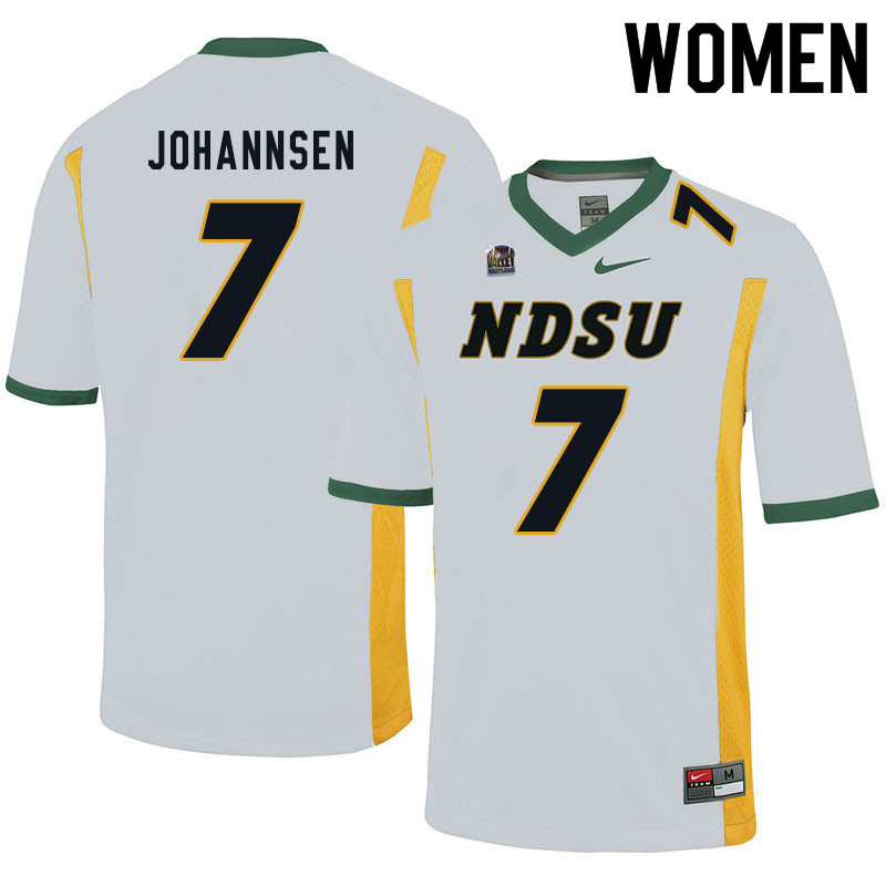 Women #7 Jayden Johannsen North Dakota State Bison College Football Jerseys Sale-White - Click Image to Close